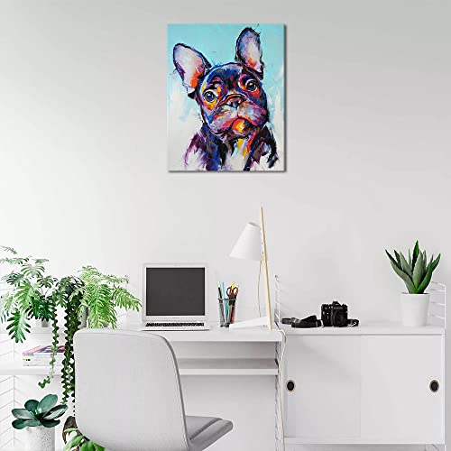 French Bulldog Easy Paint by Number Kit for Adults | French Bulldog 16x20 inch canvas, pre-numbered, easy paint by numbers kit. Relaxing DIY craft for dog lovers