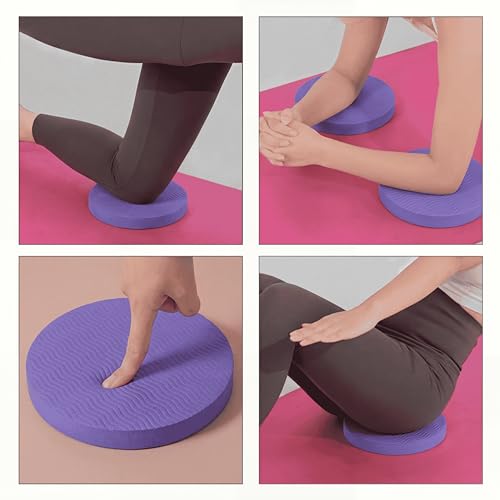 Round Yoga Knee Pads TPE Foam Cushion for Pilates - Workout Equipment Accessories for Women - Exercise Wrist and Elbow Support Mats