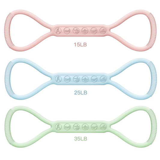 2026 Upgraded Figure 8 Resistance Band for Physical Therapy, Shoulder Back Arm Exercise Bands, 3 Resistance Levels for 15 25 35lb for Kids Adult Elderly - color: 15LB+25LB+35LB