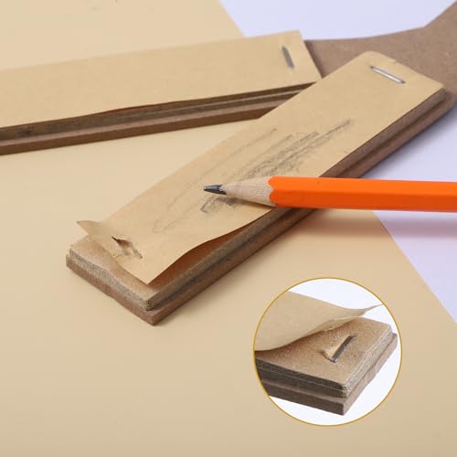 4 PCS Sandpaper Sharpener, 6.5 × 1.18 Inch Charcoal Pencil Sharpener Sketch Drawing Sandpaper Art Drawing Tool for Colored Pencil Pastel Sticks Sketching Artist Sketch Beginner