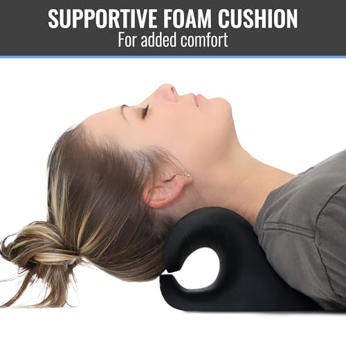 HealthSmart Neck & Shoulder Traction Device, Neck & Shoulder Relaxer, Magnetic Therapy, Cervical Spine Alignment and TMJ Relief, Neck Pain Relief, Black - size: One Size