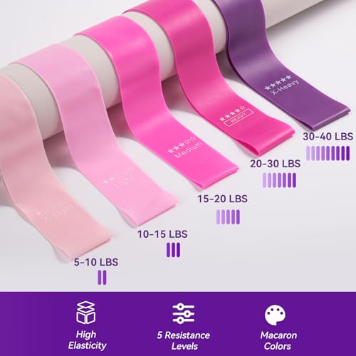 Pilates Kit for Women,15 Inch Magic Circle, 6 Multi-Level Resistance Bands,Yoga Ball Socks, Back Neck Stretcher ,14-Piece Full Body Toning Pilates Equipment for Beginners, 15 Min Daily Routine - color: Black