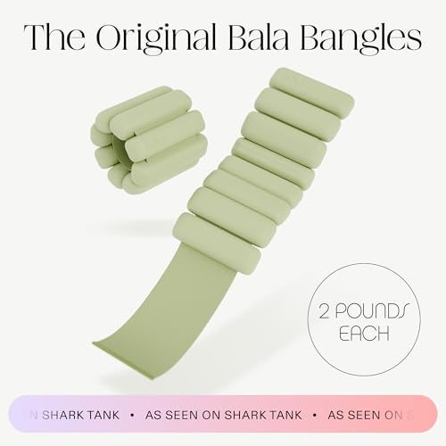 Bala Bangles Wrist & Ankle Weights for Women & Men, Home Gym Equipment - color: Sage, size: 2 LB