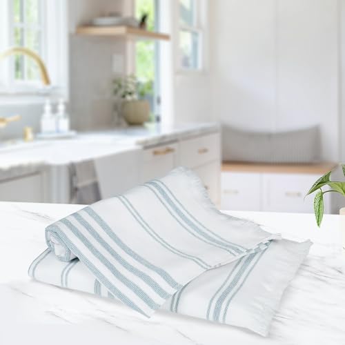 Ample Decor Cotton Hand Towels 16x28 Inches, Turkish Style, Quick Dry, Multi-Purpose Kitchen & Bathroom Towels, Oeko-Tex Certified, Set of 2, Mint Green - color: Mint Green, size: Hand Towel Set of 2