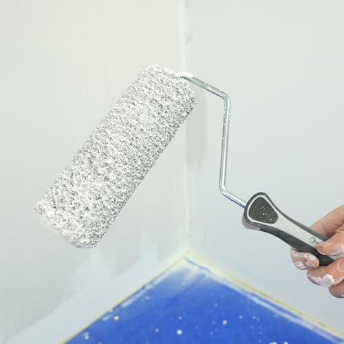 ROLLINGDOG 9" Drywall Compound Roller | 9" Roller Frame ,2PCS Roller Covers,Heavy Duty Drywall Texture Putty Roller Brush for Spreading Wall Compound - color: 2pcs roller sleeves with roller frame(pack of 3)