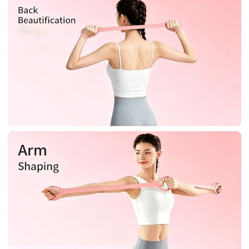 2Pack Resistance Bands, Silicone Yoga Stretch Rope, Portable Fitness Expander, Non-Slip Handles, Full Body Workout for Arms, Back, Legs, Home Gym Training Equipment Portable Neck and Shoulder Relaxer