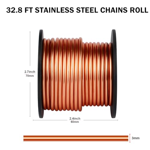 8 Gauge Aluminum Wire for Craft 32.8FT Copper Bendable Aluminum Wire Bulk | 3mm Flexible Aluminum Armature Crafting Wire Roll for Sculpting DIY Jewelry Making - color: Copper, size: 8 Gauge