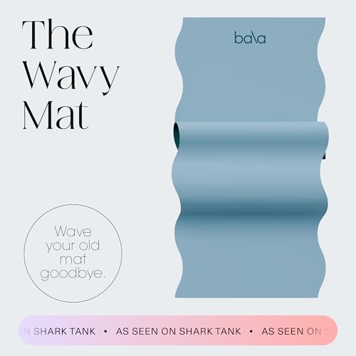 Bala Yoga Mat for Home Gym, Non-Slip Exercise Mat for Home Yoga - color: Sea, style: Wavy Mat - 5mm