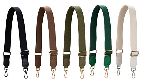 Allzedream Purse Straps Replacement Crossbody Bags Handbag Wide Canvas Leather Adjustable - color: Brown a
