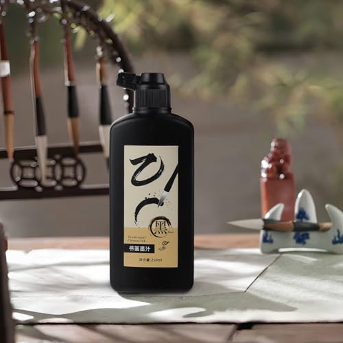 120ml Black Sumi Ink,Chinese Brush Calligraphy Ink (4.06oz) | Traditional Sumi Brush Liquid Ink for Practice & Professional Creation; Compatible with Japanese & India Ink
