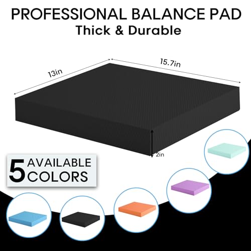 Balance Pad – Stability Trainer for Balance, Stretching, Physical Therapy, Exercise, Mobility, Rehabilitation and Core Training Non-Slip Closed Cell Foam Premium Balance Pad Knee Pad - color: black