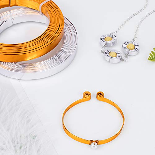 BENECREAT 16.5 Feet 10mm Wide Flat Jewelry Craft Wire 18 Gauge Aluminum Wire for Bezel, Sculpting, Armature, Jewelry Making - DarkGold - color: Dark Gold, size: 10mm