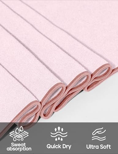 Heathyoga Yoga Mat Towel Non Slip for Hot Yoga Towel with Silicone Grip & Free Spray Bottle, 72"X26" Extra Large Microfiber Yoga Towel for Bikram, Pilates, Fitness - color: Pink