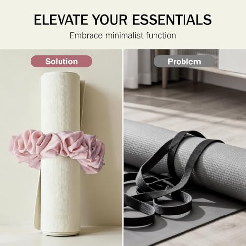 Slim Panda Yoga Mat Scrunchie,Holds Your Mat in Style,Stretchable Velvet Fabric Fit All Standard Yoga Mats (mat not included) - color: Black&pink