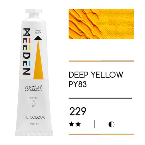 MEEDEN Artist Grade Oil Paint: Deep Yellow - 170ml/5.7oz Tube | Professional Art Paints and Supplies for Canvas Painting - color: Deep Yellow, size: 5.7 Fl Oz (Pack of 1)