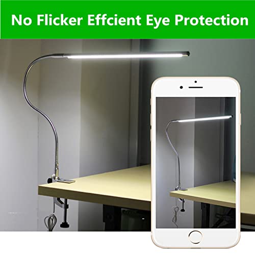 USB LED Desk Lamp, Adjustable Clip On Nail Lamp Light Eye Care Gooseneck 360° Swivel with Switch LED Clamp Light for Manicure Reading Tattoo - color: Monochromatic Light