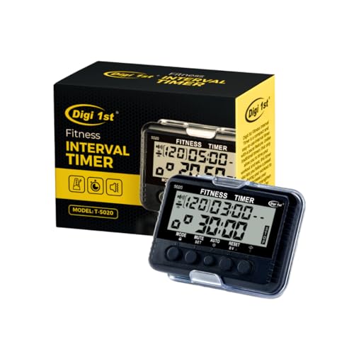 T-5020 Fitness Interval Timer, Multi-Functional Training Timer with Pacer Black