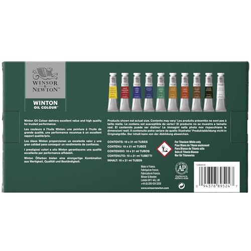 Winsor & Newton Winton Oil Color Paint, Basic Set, 10 x 21ml Tubes - style: Basic Set - 10 x 21ml