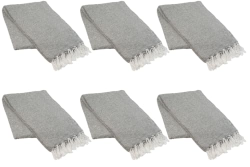 La Montana 6 Pack Heavyweight Solid Mexican Blanket, 74"x50", Cool Gray - color: Cool Gray