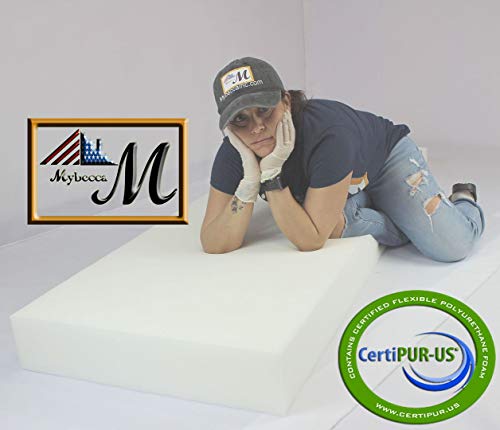 Mybecca 0.5"x24"x72" Upholstery Seat Cushion Medium Firm (Foam Replacement, Sheet, Pad) - color: White, style: 0.5X24X72