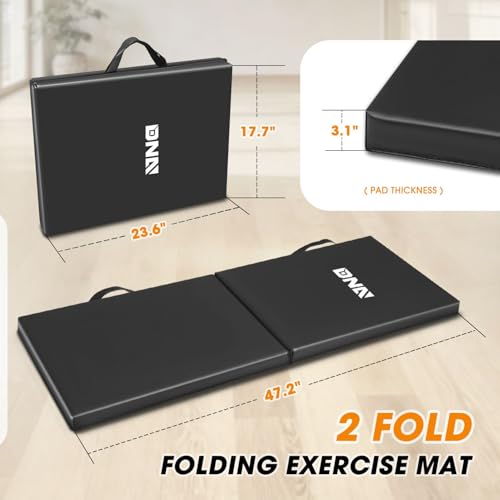 DNA Motoring Foldable Soft Kneeling Pad Mat Extra Thick Foam Knee Pad Mat Water Resistant 43 X 17.7 X 1.6 in for Auto Maintenance, Gardening, Baby Bath, Yoga, w/Handles, TOOLS-00501
