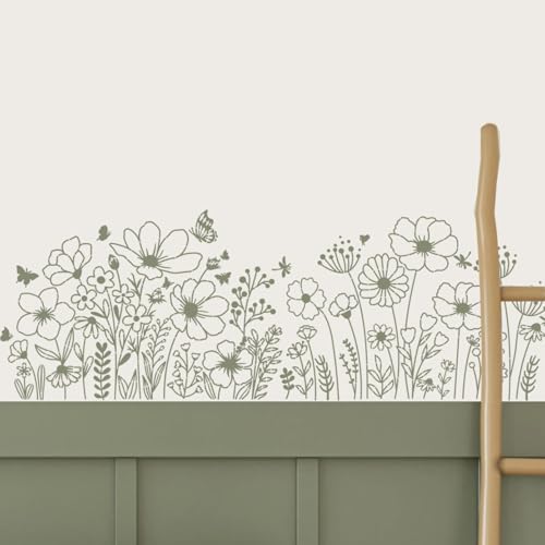 Large Flower Stencils Wildflower Stencils for Crafts Reusable | Floral Stencil for Painting on Walls Wood Fence Canvas Fabrics Furniture Outdoors - style: Wildflower 02