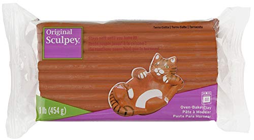 Original Sculpey® Terra Cotta, Non Toxic, Polymer clay, Oven Bake Clay, 1 pound great for modeling, sculpting, holiday, DIY and school projects. Perfect for all skill levels.