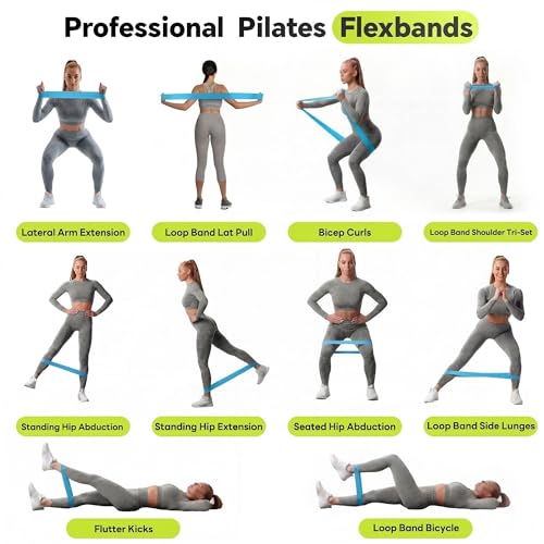5-Pack Resistance Bands Set for Working Out, Strength Training, Stretching, Pilates, Yoga, Physical Therapy - Elastic Exercise Bands for Home Gym, Legs, Glutes, Arms - Ideal for Women & Men - color: Ocean