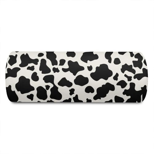 Knee Pillow for Back Sleeping – Half Moon Bolster Pillow for Under Knee While Sleeping Support, Leg & Back Pain Relief (21.5x9x5 Inches) - color: Cow