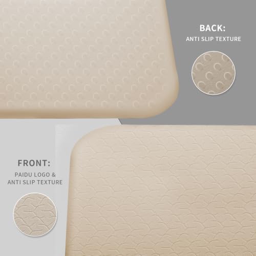 PAIDU Foldable Yoga Mat 10mm Thick, 75"x26" Non-Slip Fitness Exercise Mat - color: Beige