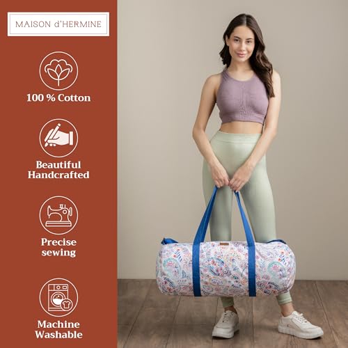 Maison d' Hermine Yoga Mat Duffle Bag Gym Tote Yoga Mat Carry Bag - color: Indian Floral, style: Yoga Mat Gym Bag