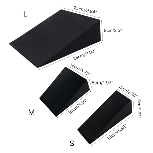 Professional Yoga Foam Wedge Calf Stretcher Foam Stretch Slant Boards Foot Stretch Wedge Block for Home Exercise, Yoga - color: Black,28x25x9, size: 28x25x9