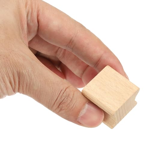 PATIKIL 25x25mm Blank Wood Rubber Stamp Mounts, 5Pcs Wooden Rubber Stamp Handle Hard Wooden Blocks for Making DIY Crafting, Brown - size: 25x25mm
