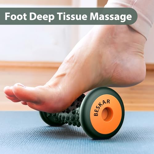 BESKAR Foot Massage Roller for Plantar Fasciitis Relief - color: Blackish Green