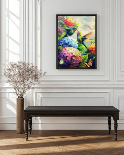 Animal Hummingbird Diamond Art Kits for Adults, Landscape Crafts 5D Diamond Painting Dot Kit for Adult Beginners, Birds DIY Round Dots Full Drill Diamonds Paintings for Home Wall Decor Gifts 12X16 In - color: C13