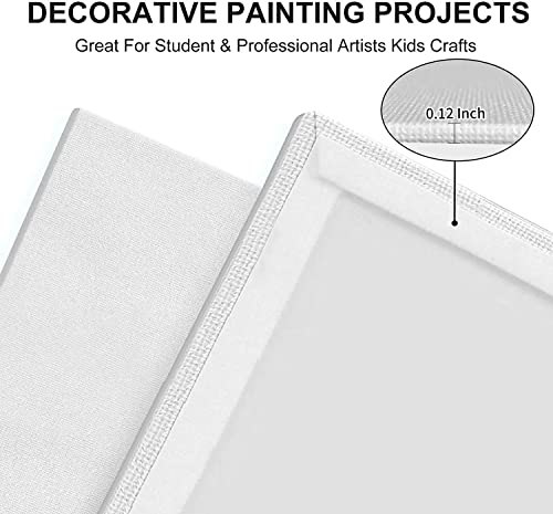 Artkey Canvas Boards for Painting 8x10 Inch 12 Pack, 10 oz Primed 100% Cotton White Blank Canvases for Painting, Art Supplies Paint Canvas Panels for Acrylic Oil Watercolor Tempera Paints - size: 8"x10", style: 12-Pack