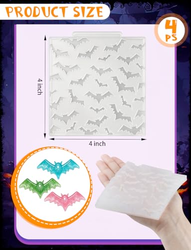4 Pcs Mini Cute Bat Shape Figurines Silicone Mold | Micro Dollhouse Epoxy Casting Mold Realistic Shapes for DIY Resin Art Fairy Garden Miniatures Landscape Crafts Decor - color: 4 Pcs Bat White