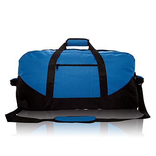 DALIX 25" Big Adventure Large Gym Sports Duffle Bag (Black Grey Navy Blue Red Camo) - color: Royal Blue