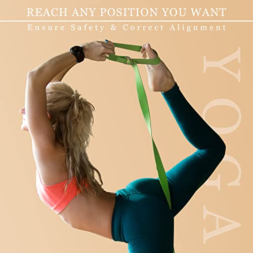 6 Pcs Yoga Straps for Stretching 8 Ft, Safe D Ring Buckle - color: Bright Color