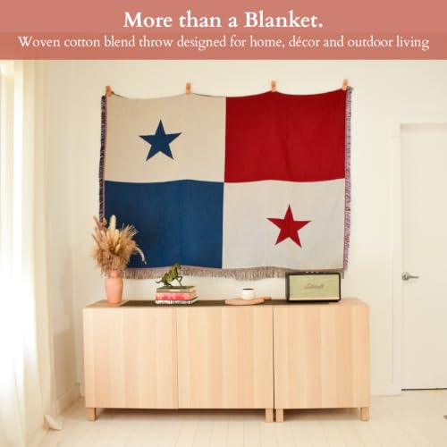 Panama Flag Woven Throw Blanket – Woven Not Printed – 50x70 Panamanian Blanket for Couch, Bed or Wall – Panama Home Decor for Panamanians Living Abroad - color: Panama
