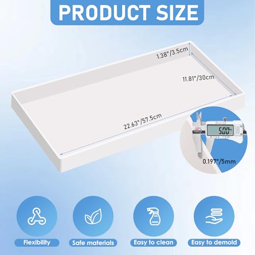 Extra Large Epoxy Resin Mold 22.63x11.81x1.38in, Reusable Resin Molds | for River Table, Coffee Table, Trays, Cutting Boards, DIY Resin Art