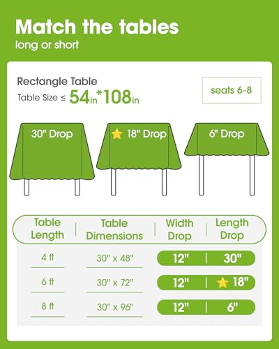 Pureegg Plastic Table Cloth Disposable 8 Pack, 54 x 108 Inch Table Cloths, Party, Picnic, Wedding, Decorative Tablecloths, Rectangle, White Plastic Cover, Leakproof & Sturdy, White | Party Supplies, Wedding, Picnic, Leakproof & Sturdy, White, Tablecloth,