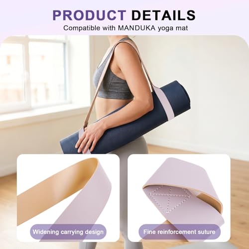 Yoga Mat Strap Compatible with Manduka,Adjustable Loop Mat Carrier | Durable cotton blend secures rolled mats for gym, studio or travel, with adjustable loops for easy over-shoulder carry