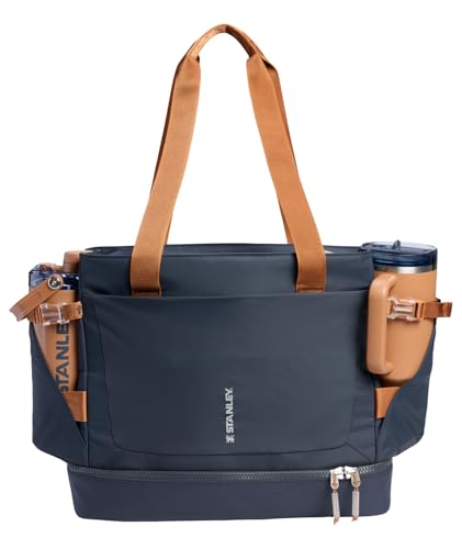 STANLEY Vitalize Tote| Gym, Work & Travel Bag with Laptop Sleeve | Expandable Bottom Compartment | Tumbler & Water Bottle Pockets | Durable Recycled Fabric | Twilight - color: Twilight, size: Tote