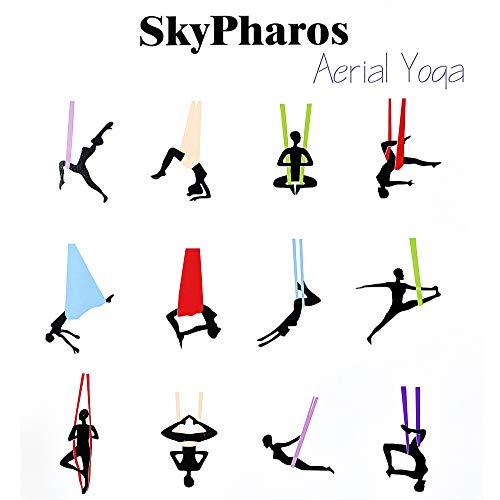 5.5 Yards Aerial Silks Yoga Swing Set - Aerial Yoga Hammock Kit Anti-Gravity Flying for Fitness, Low/Non Stretch Nylon Tricot Fabric Hardware Included for Dance - color: PETROL