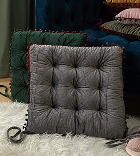 Round Throw Pillow Thickened Seat Cushion Sofa Cushion Meditation Pillow Living Room Window Balcony Decoration Pillow (15.7in, Square Gray) - color: Square Gray, size: 15.7in