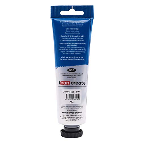 Mont Marte Oil Paint Premium, 3.4 US fl.oz (100ml) Tube, Mars Black, Heavy Body Paint, Artist Quality, Good Coverage, Excellent Tinting Strength, Ideal for Painting Canvas - color: Mars Black, size: 3.4 Fl Oz (Pack of 1)