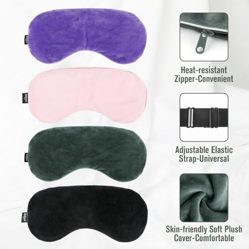 BeHoomi Cooling & Heated Eye Mask, Weighted Eye Mask for Sleeping, Grey - color: Grey