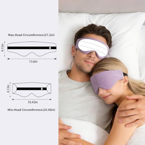 Lyocell Weighted Sleep Eye Mask for Women Men, 5.3oz & 7oz, Cooling, Removable Washable Weighted Bag, Light Blocking Eye Cover, Soft Eye Shade for Travel Essentials, Office Naps, Gift,Purple - color: Purple