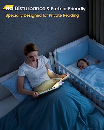 Glocusent Willow Book Light for Reading in Bed, 10 LED Bright Reading Light | 3 Colors & 3 Brightness, Rechargeable, 80Hrs, Lightweight, Clip on, Christmas Stocking Stuffers, Gifts, Book Lovers, Reader - color: Purple